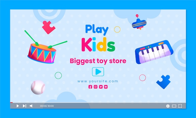 Miniatura di youtube di moda per bambini gradiente