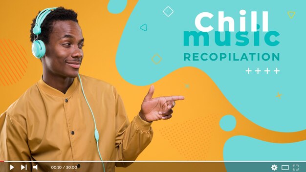 Miniatura di YouTube di musica bicromia creativa