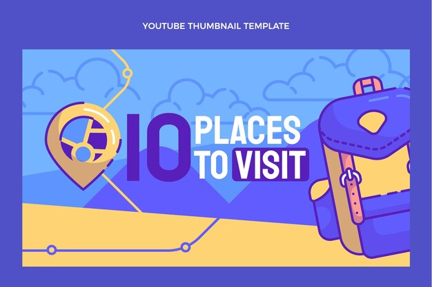 Miniatura di youtube di viaggio disegnata a mano
