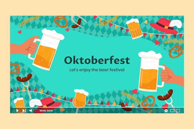 Miniatura di YouTube piatta dell'oktoberfest