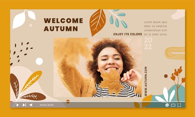 Miniatura di YouTube piatta per la celebrazione dell'autunno