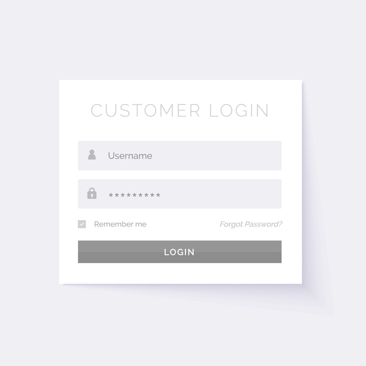 Vettore gratuito minimal modello di progettazione form di login bianco