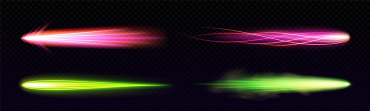 Vettore gratuito missile missilistico o stella che cade luce vfx effetto