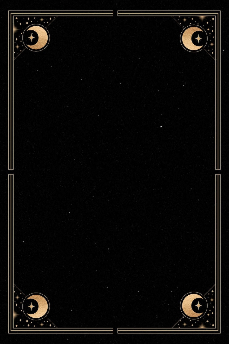 Vettore gratuito mistica cornice dorata su sfondo nero