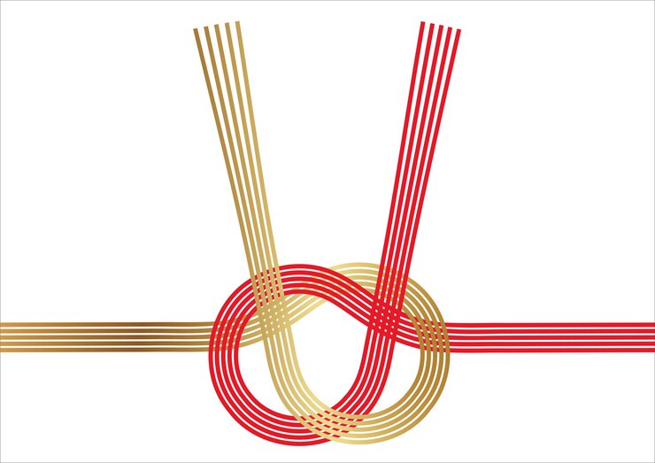 Vettore gratuito mizuhiki, corde di decorazione giapponese, illustrazione vettoriale isolato su uno sfondo bianco.
