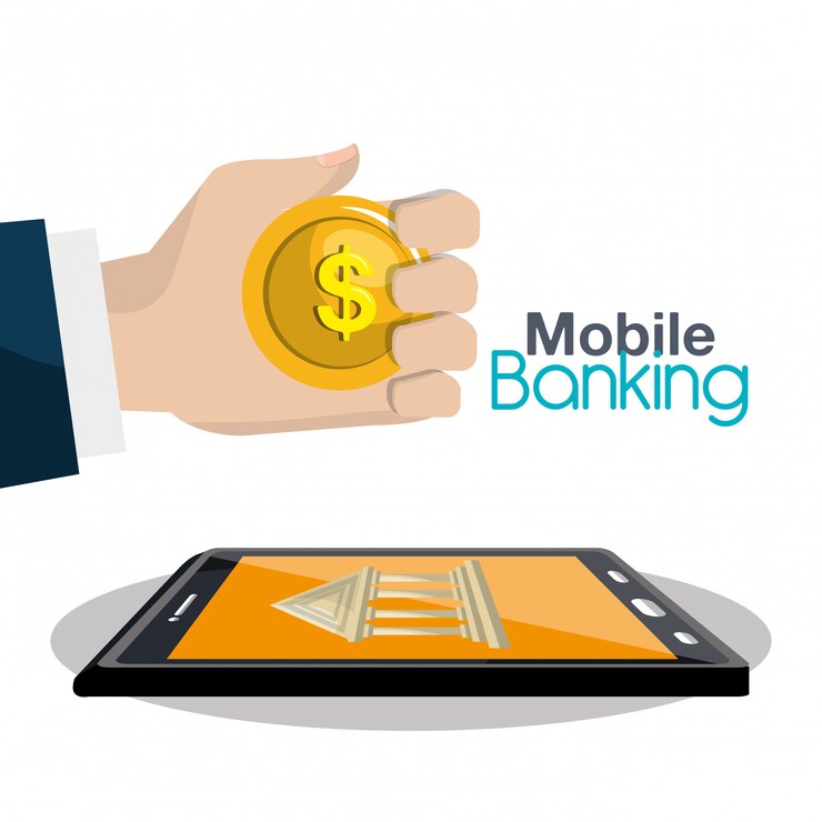 Vettore gratuito mobile banking  