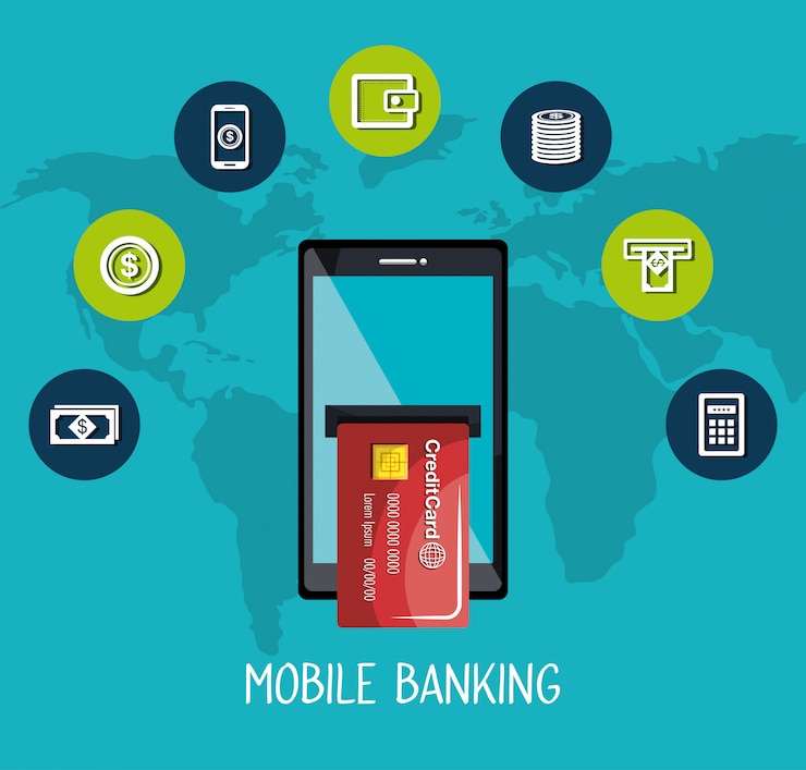 Vettore gratuito mobile banking  