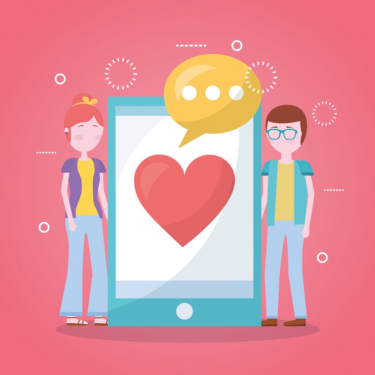 Vettore gratuito mobile love related