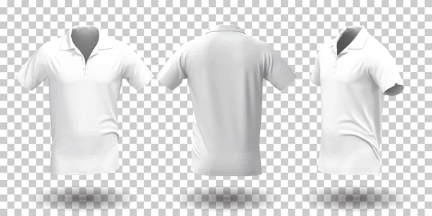 mockup di polo bianca da uomo in una vista diversa