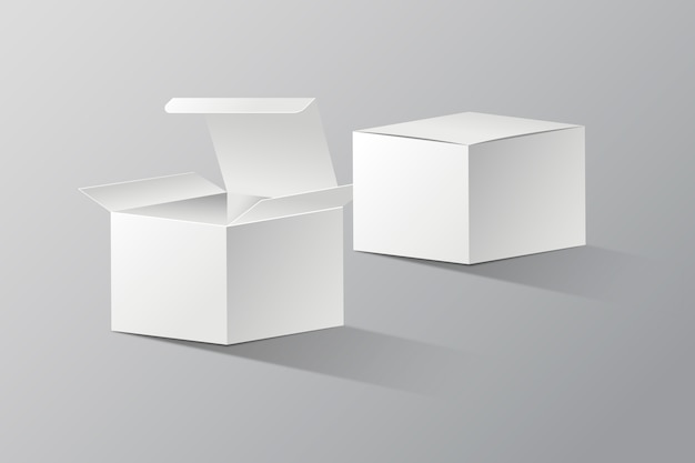 Mockup di scatola cubo realistico