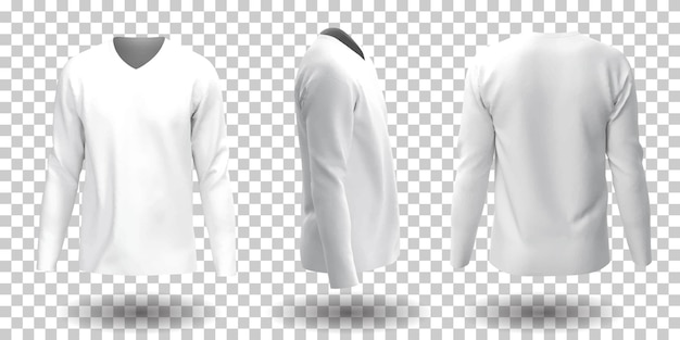 mockup di t-shirt bianca a maniche lunghe