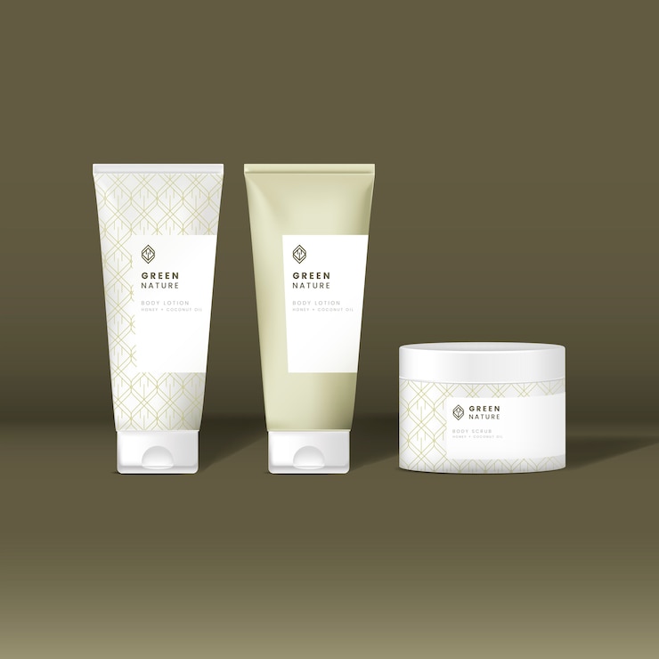 Vettore gratuito mockup di vasetti e vasetti cosmetici