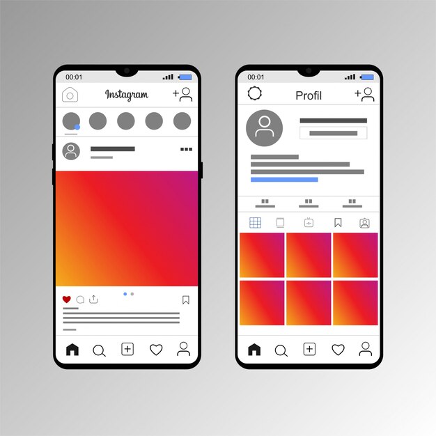 Download Post instagram con sfondo trasparente | Vettore Gratis