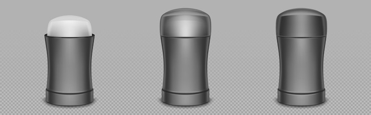 Vettore gratuito mockup realistico di bottiglia di deodorante stick design di imballaggio antitraspirante con coperchi chiusi e aperti modelli di tubi vuoti protezione per la cura delle ascelle illustrazione vettoriale 3d realistica isolata mock up