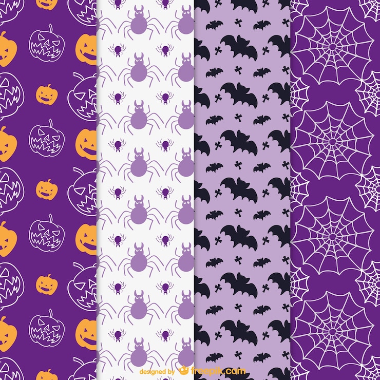 Vettore gratuito modelli colorati per halloween