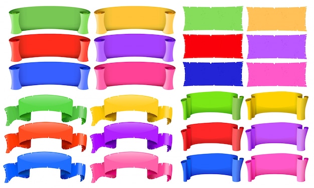 Modelli di banner in diversi colori