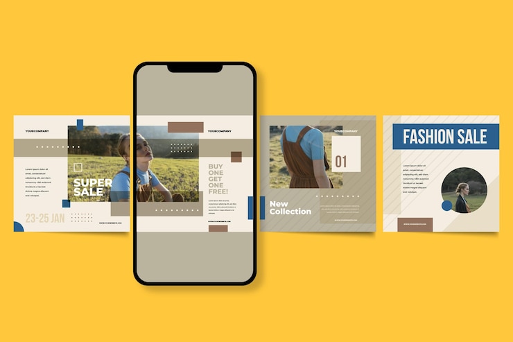 Vettore gratuito modelli di carosello di instagram