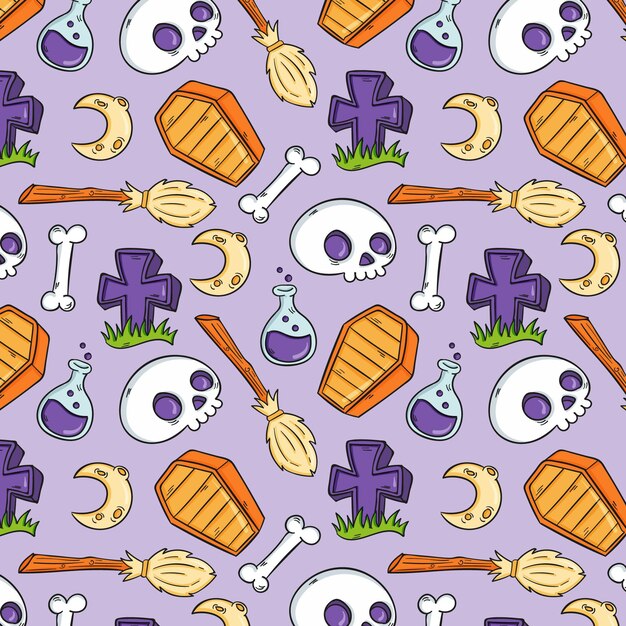 Modelli di halloween disegnati a mano