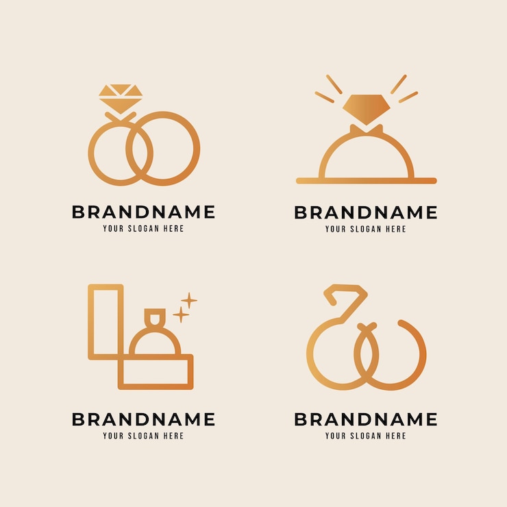 Vettore gratuito modelli di logo anello design sfumato creativo