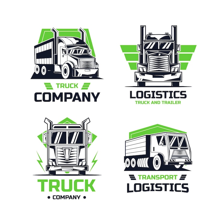 Vettore gratuito modelli di logo di camion creativi