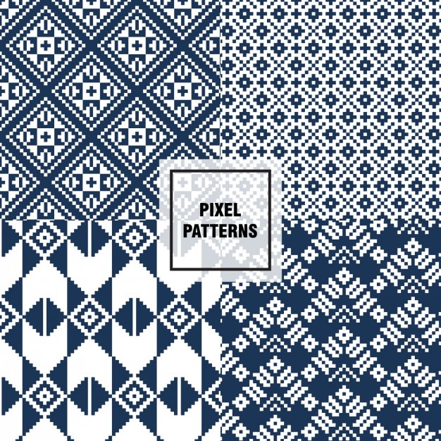 Vettore gratuito modelli di pixel blu