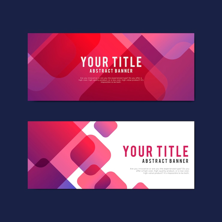Vettore gratuito modelli di progettazione di banner colorati e astratti
