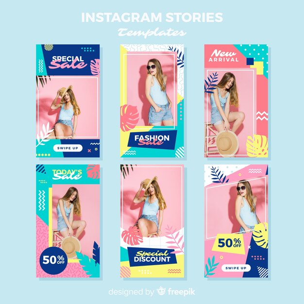 Modelli di storie di vendita estiva di instagram