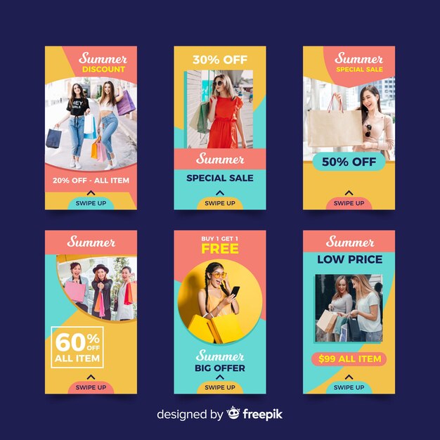 Modelli di storie di vendita estiva di instagram
