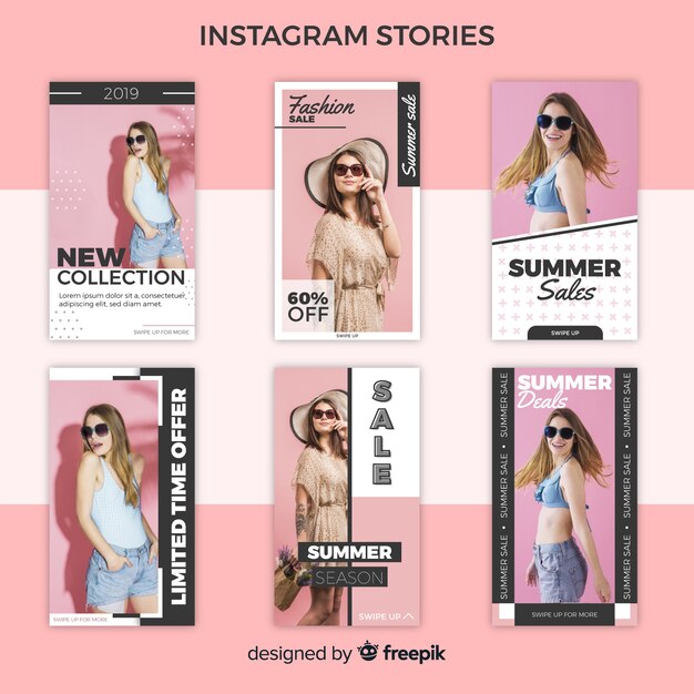 Modelli di storie di vendita estiva di instagram
