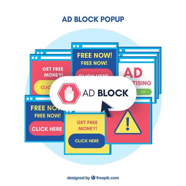 Modello a comparsa del blocco dell&#39;annuncio