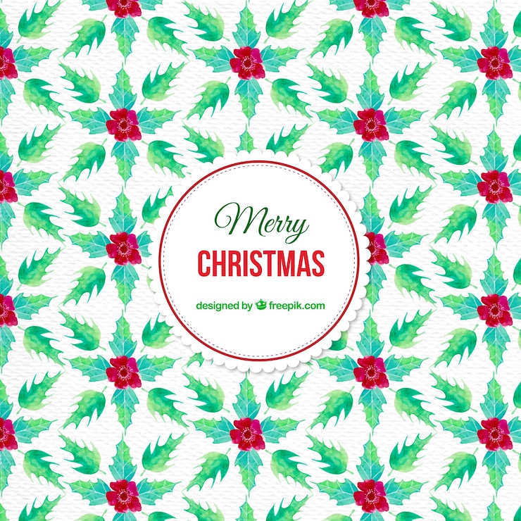 Vettore gratuito modello acquerello natale con vischio