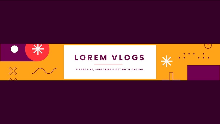 Vettore gratuito modello astratto di banner di youtube in stile piatto