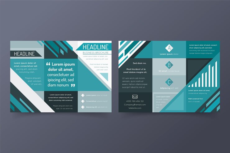Vettore gratuito modello astratto di brochure a tre ante