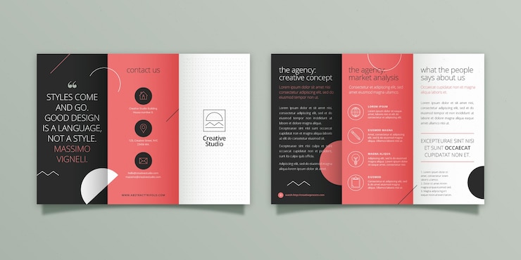 Vettore gratuito modello astratto di brochure a tre ante