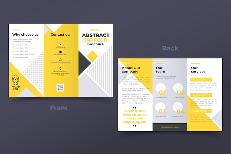 Vettore gratuito modello astratto di brochure a tre ante