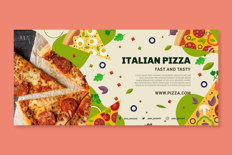 Vettore gratuito modello banner cibo italiano food