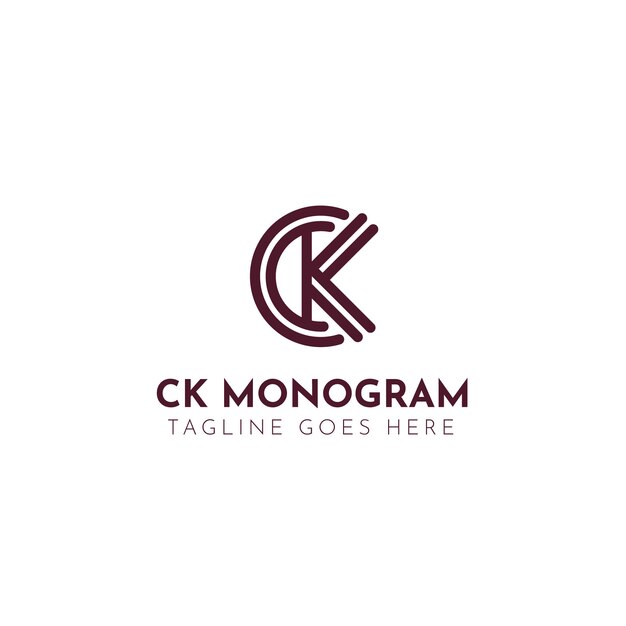 Modello ck o kc di design piatto