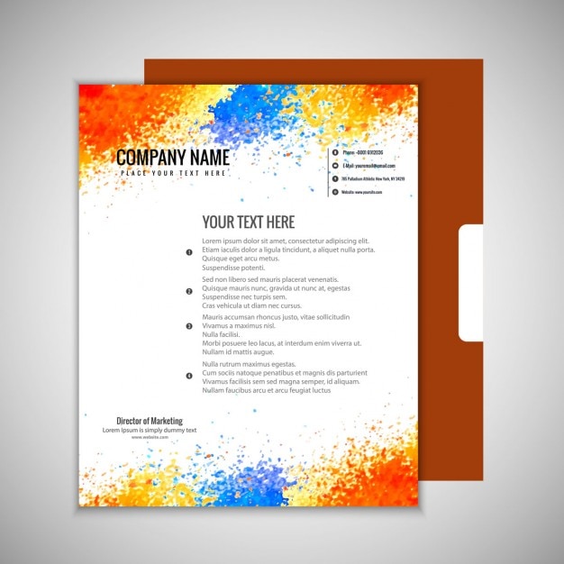 Vettore gratuito modello colorato intestata