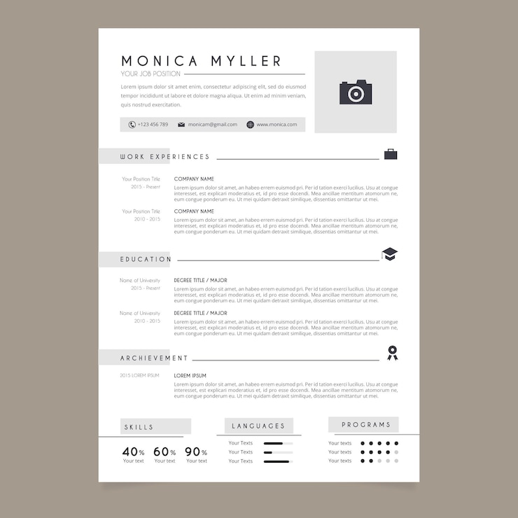 Vettore gratuito modello cv