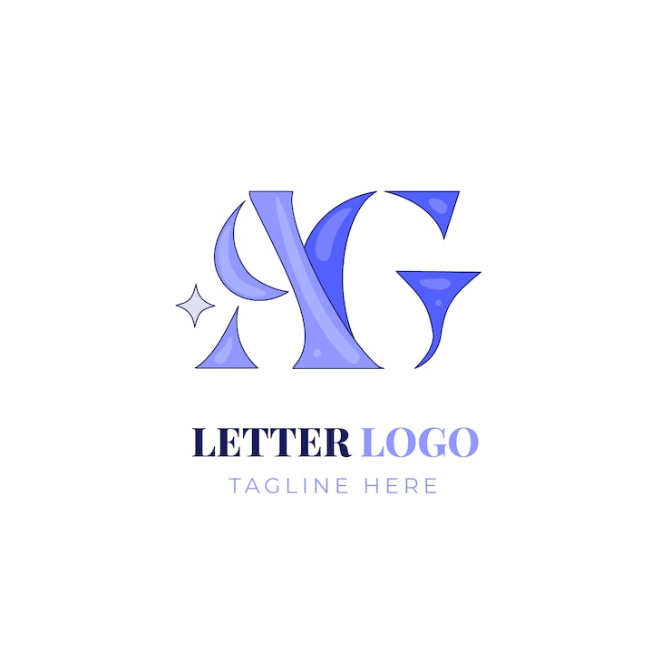 Vettore gratuito modello del logo ag disegnato a mano