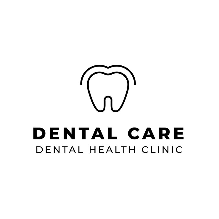 Vettore gratuito modello del logo della clinica odontoiatrica
