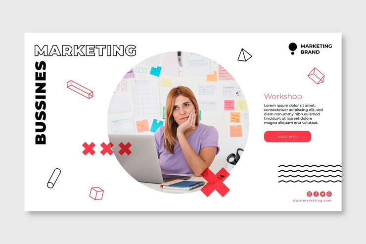 Vettore gratuito modello della bandiera di affari di marketing