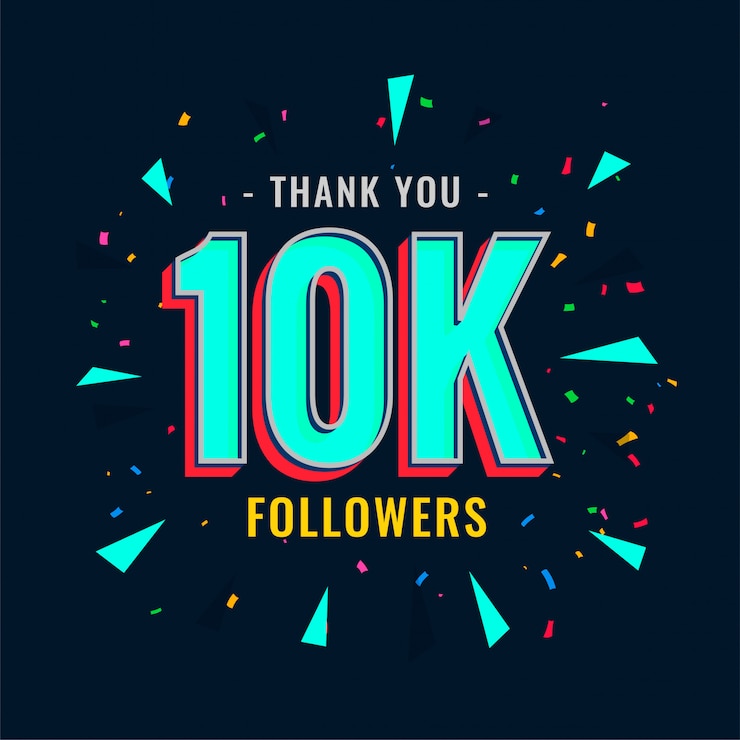 Vettore gratuito modello di 10.000 follower e abbonati social