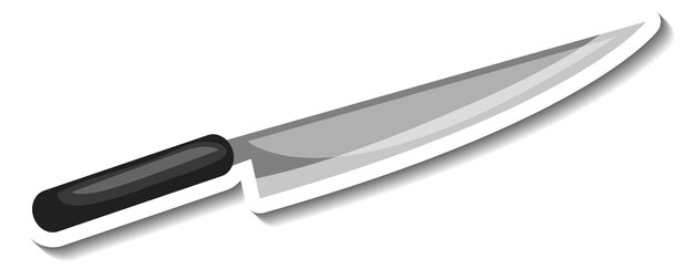 Modello di adesivo con un coltello isolato