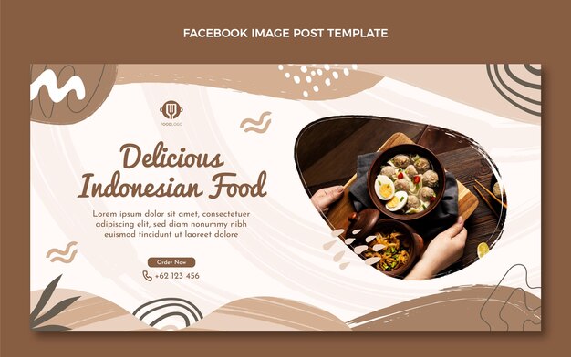 Modello di annuncio facebook cibo piatto