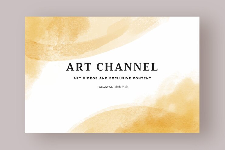 Vettore gratuito modello di arte del canale youtube acquerello astratto