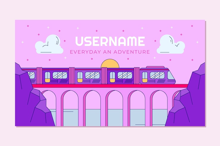 Vettore gratuito modello di arte del canale youtube avventura disegnato a mano