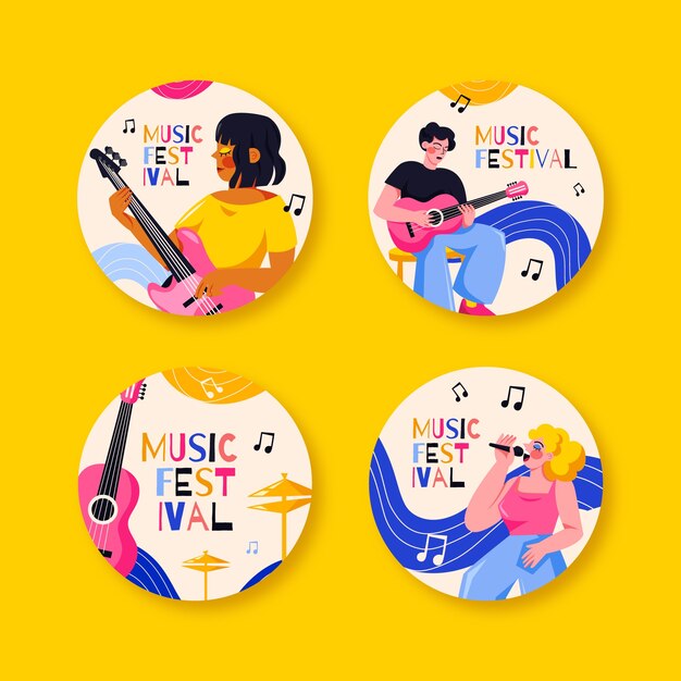 Modello di badge del festival musicale