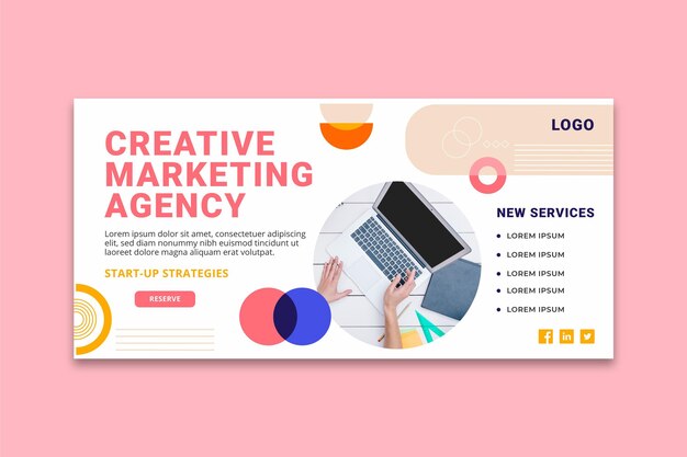 Modello di banner aziendale di marketing