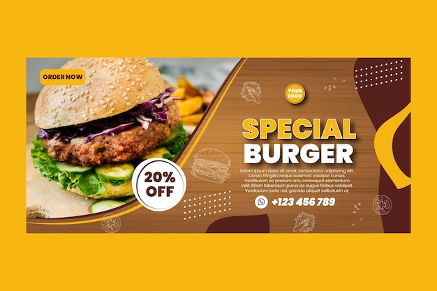 Modello di banner di cibo americano